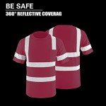 Hi Vis Safety Shirts with Reflective Strips - Pink