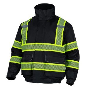 High Visibility Fleece Lined Safety Bomber Jacket