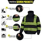 High Visibility Fleece Lined Safety Bomber Jacket