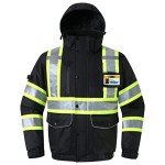 Hi-Vis Waterproof Winter Bomber Jacket with Pockets