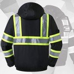 Hi-Vis Waterproof Winter Bomber Jacket with Pockets