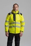 Hi-Vis Waterproof Winter Jacket for Men - Yellow/Black