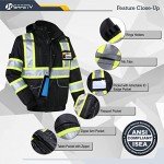 Hi-Vis Waterproof Winter Bomber Jacket with Pockets