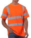 Men's Hi-Vis Safety Shirts with Pocket - 5XL