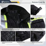 Hi-Vis Waterproof Winter Bomber Jacket with Pockets