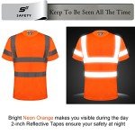 Men's Hi-Vis Safety Shirts with Pocket - 5XL