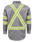 Hi-Vis Flame Resistant Shirt for Men - Light Gray