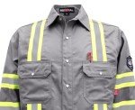 Hi-Vis Flame Resistant Shirt for Men - Light Gray