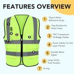 10-Pack Hi Vis Reflective Safety Vests - Green
