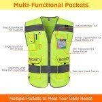 High Visibility Security Vest with 9 Pockets