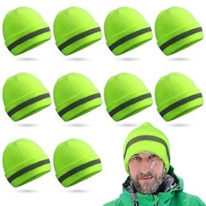 10-Pack Reflective Safety Beanie for Outdoors