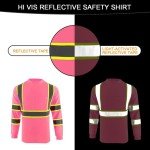 High Visibility Reflective Safety Shirt for Men - Pink