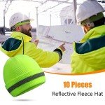 10-Pack Reflective Safety Beanie for Outdoors