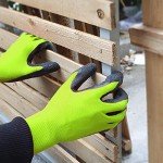 Crinkle Latex Coated Safety Work Gloves, Green