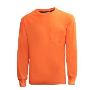 Hi-Vis Quick Dry Security Shirt, Long Sleeve Orange
