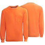 Hi-Vis Quick Dry Security Shirt, Long Sleeve Orange