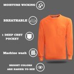Hi-Vis Quick Dry Security Shirt, Long Sleeve Orange