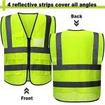 10-Pack Reflective Safety Vests with Pockets