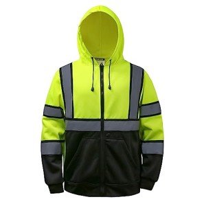 High Visibility Men's Hoodie with Reflective Stripes