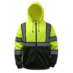 High Visibility Men's Hoodie with Reflective Stripes