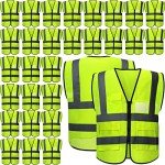 30 Pack Reflective Safety Vests for Men & Women