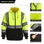 High Visibility Men's Hoodie with Reflective Stripes