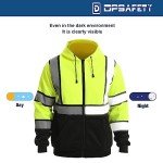 High Visibility Men's Hoodie with Reflective Stripes