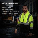 High Visibility Men's Hoodie with Reflective Stripes
