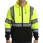 High Visibility Men's Hoodie with Reflective Stripes