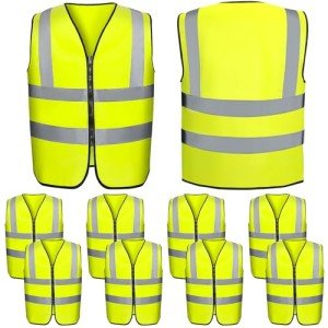 10 Pcs High Visibility Reflective Safety Vests