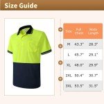 High-Visibility Yellow Navy Safety Polo for Men