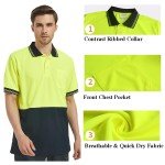 High-Visibility Yellow Navy Safety Polo for Men