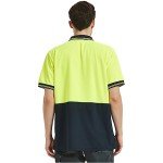 High-Visibility Yellow Navy Safety Polo for Men