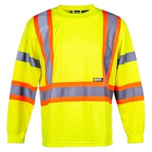Hi-Vis Long Sleeve Safety Shirt with Reflective Stripes