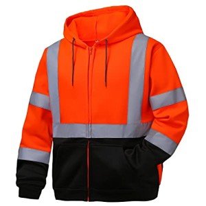 Men's High Visibility Reflective Hoodie with Pocket
