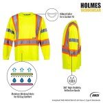 Hi-Vis Long Sleeve Safety Shirt with Reflective Stripes