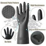Heavy-Duty Chemical-Resistant Latex Gloves, Large