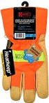 Hi-Vis Orange Pigskin Leather Work Gloves