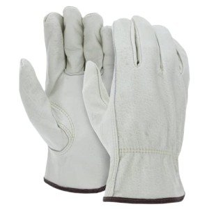 Heavy Duty Cowhide Leather Driver Work Gloves - 12 Pairs