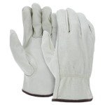 Heavy Duty Cowhide Leather Driver Work Gloves - 12 Pairs