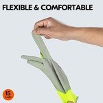 15-Pairs Latex-Free Safety Work Gloves - Yellow