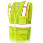 High Visibility Safety Vest with 10 Pockets