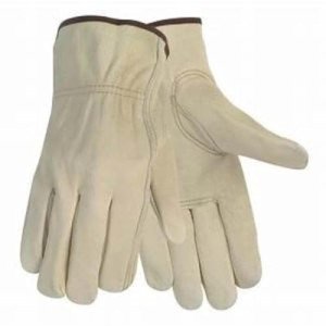 Large Leather Work Gloves - 12 Pairs