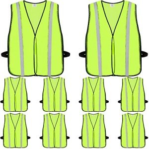 10 Pack Hi-Vis Reflective Safety Vests – Adult