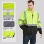 High Visibility Safety Hoodie with Pocket, Green XL