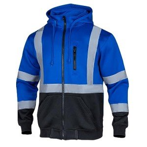 Men's High Visibility Reflective Safety Hoodie - Royal Blue