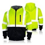 Men's High Visibility Fleece Safety Hoodie - Yellow