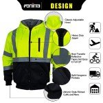 Men's High Visibility Fleece Safety Hoodie - Yellow