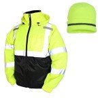 Hi-Vis Lime Bomber Jacket for Winter Safety