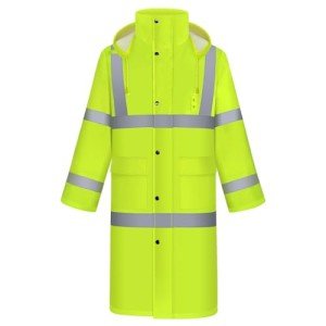 Men's Waterproof Hi-Vis Rain Suit Jacket, XL Yellow